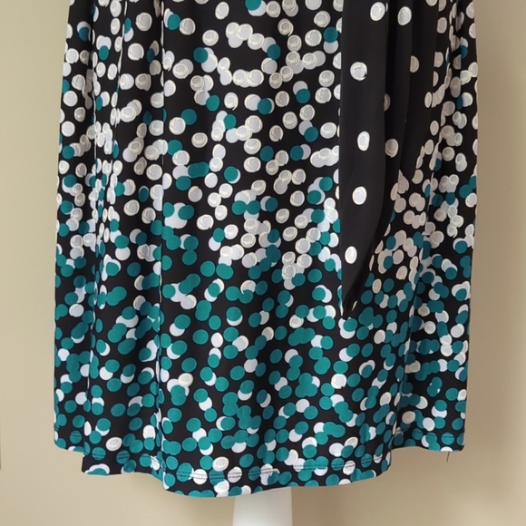 NWT Studio One NY Polka Dot Shift Dress w/Belt LP Black White Teal - Picture 9 of 16